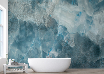 Aqua Stone Cracked Texture Wallpaper Mural