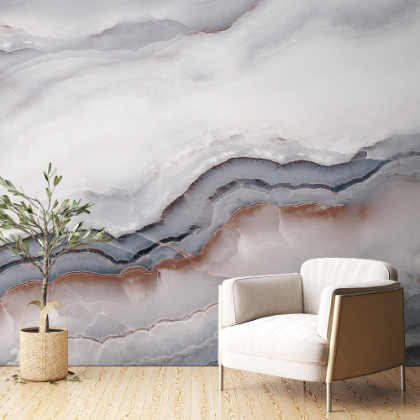 White Clouded Marble Wallpaper Mural