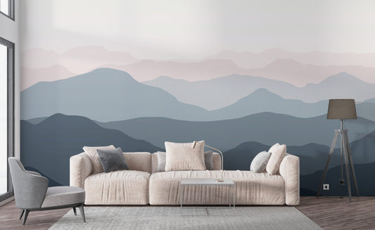 Mountain Wallpaper Mural: A perfect accent wall for your living room!