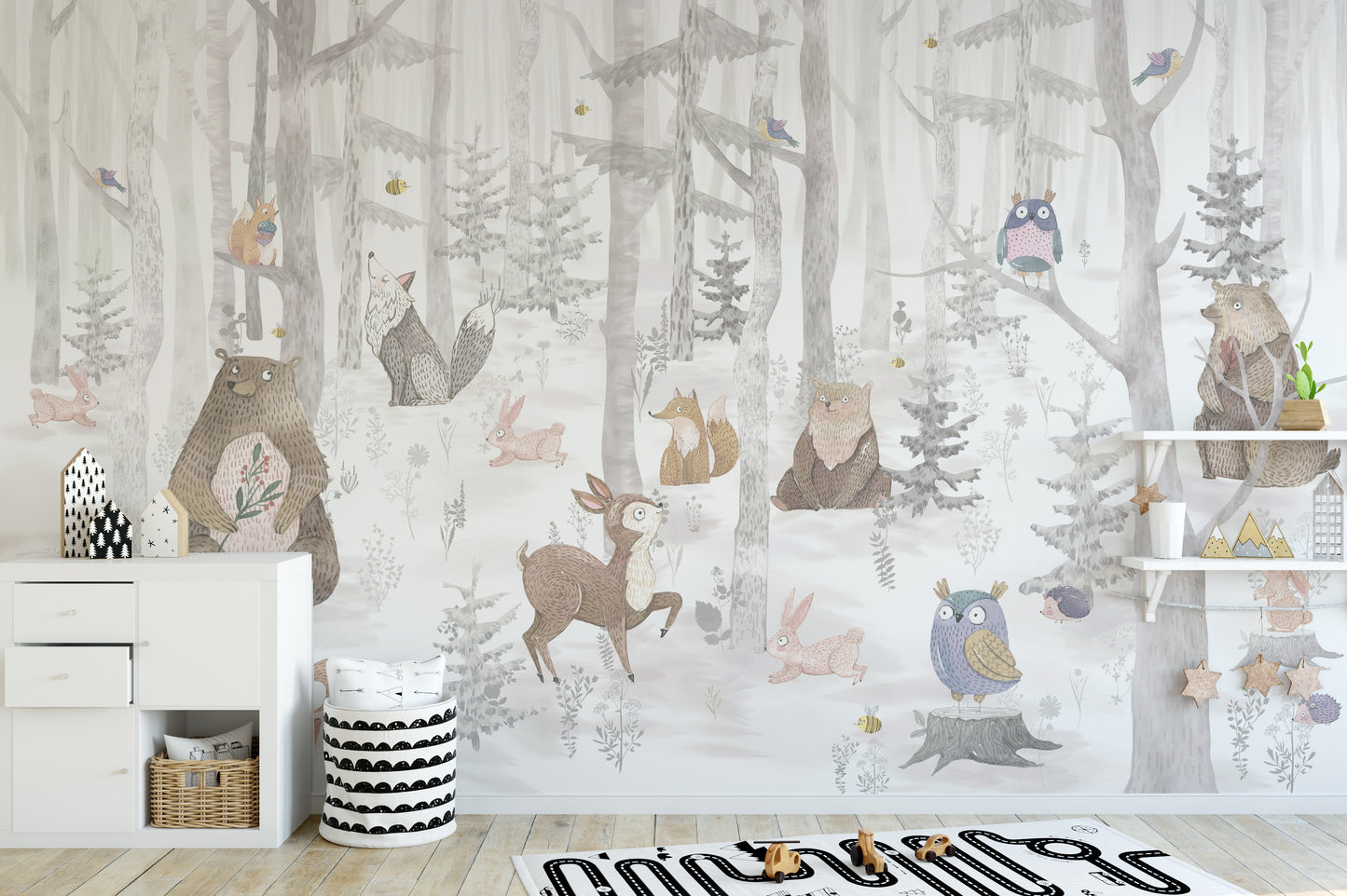 Watercolor Kids Animal Wallpaper Murals