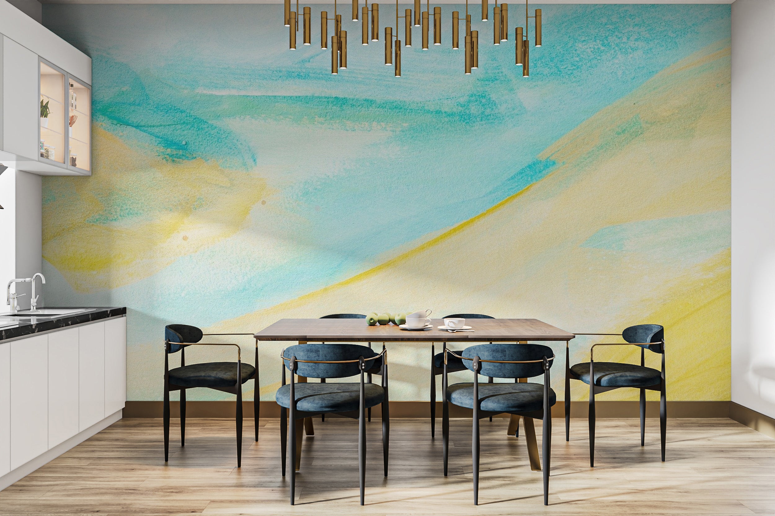 Watercolor Brushstrokes Wallpaper Mural - Giffywalls