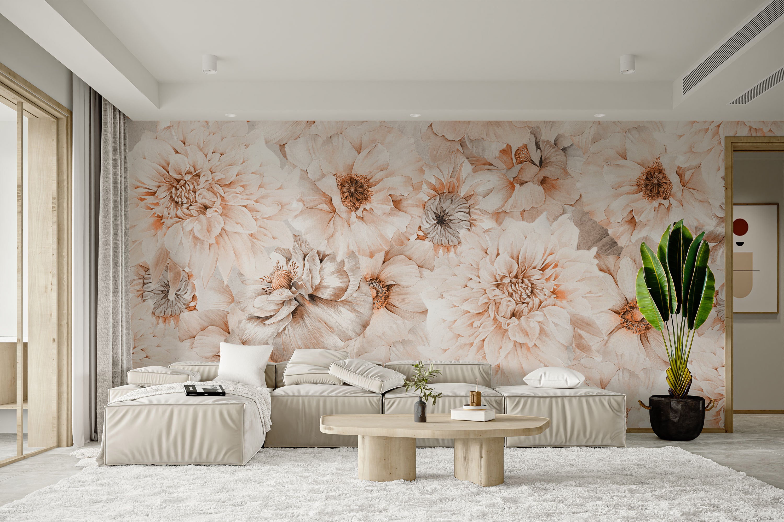 Soft Blossom Aesthetic Flower Wallpaper for interiors