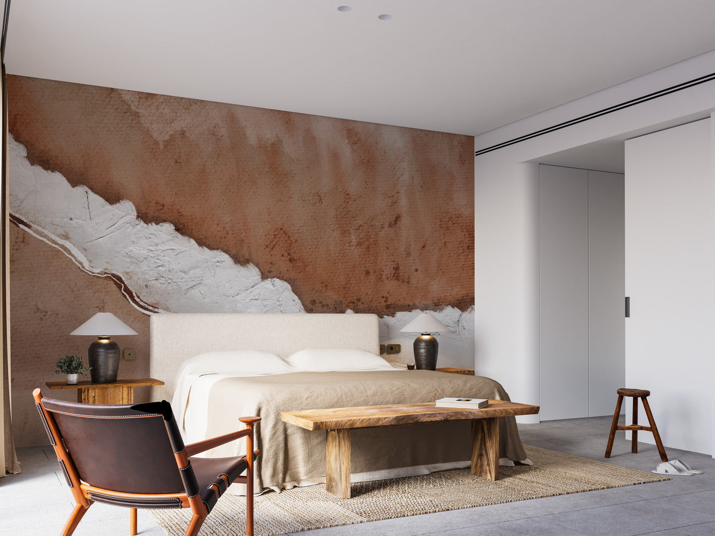 Warm tones rustic horizon wall mural