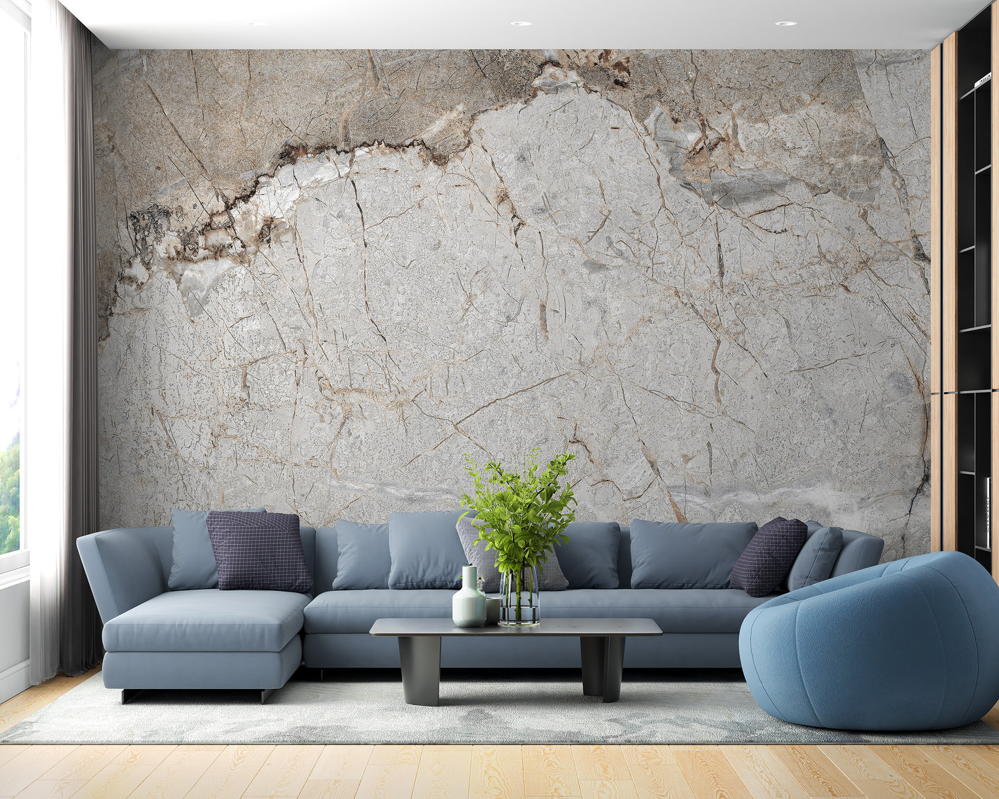 Elegant Gray Marble Wall Mural