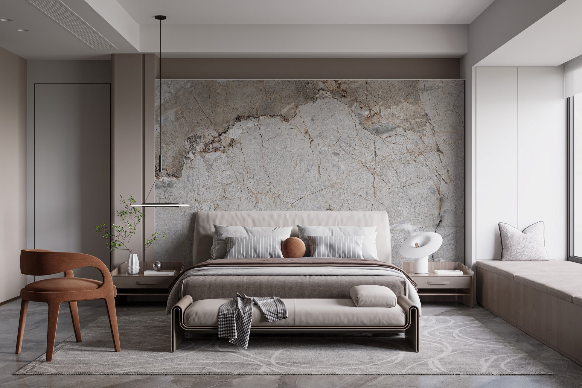 Classic gray marble wall mural art