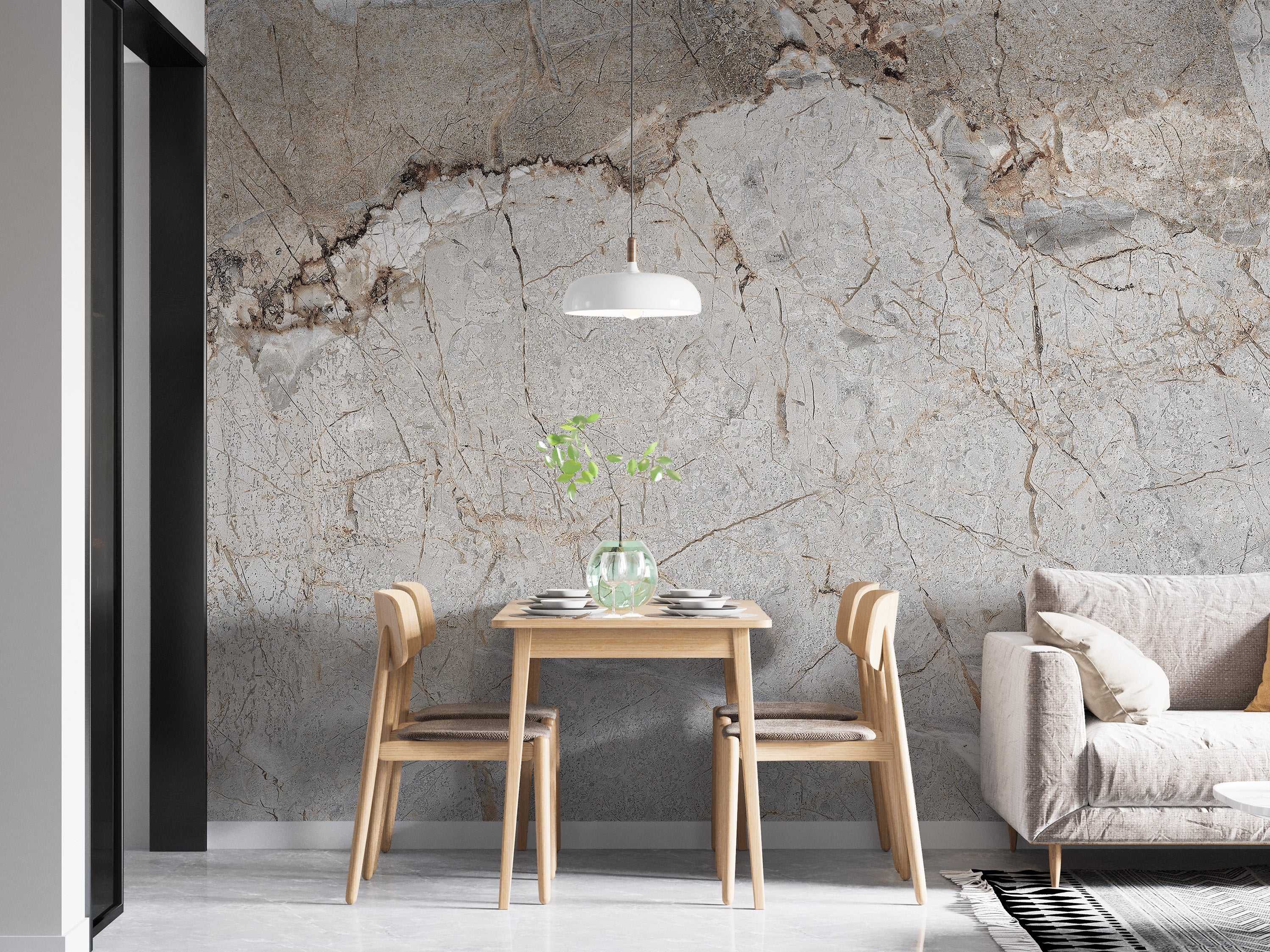 Elegant marble effect wallpaper choice