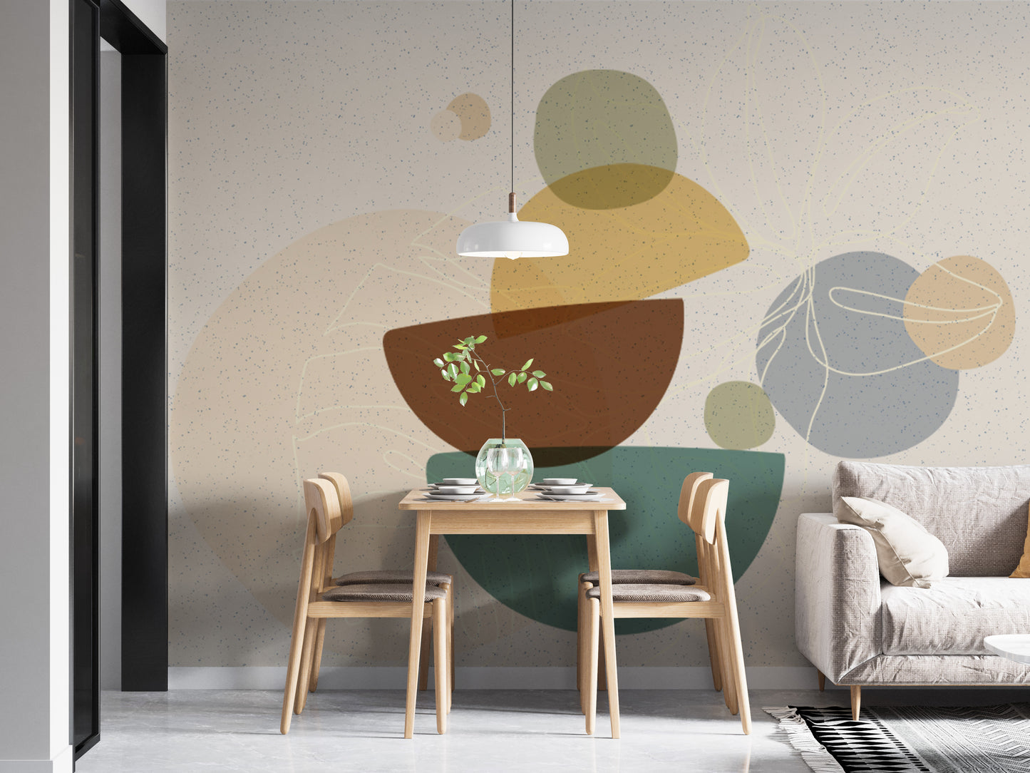 Modern Zen Abstract Wall Mural for tranquil interiors