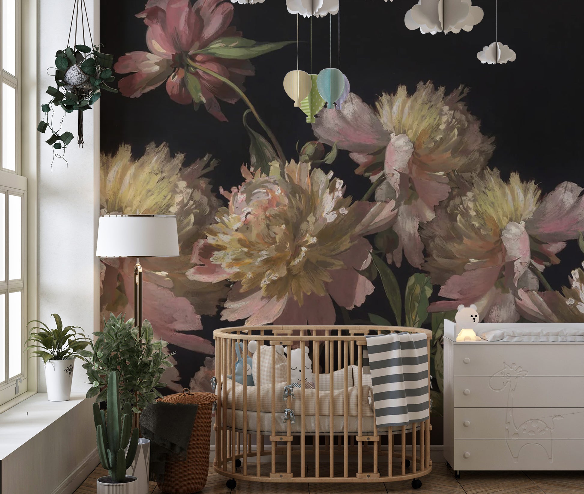 Soft floral watercolor wallpaper design
