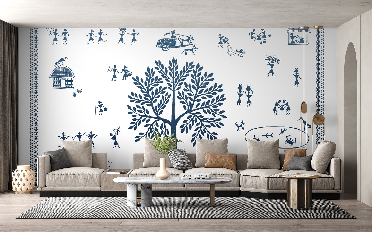 Ethnic Village Wallpaper Mural reusable wallpaper