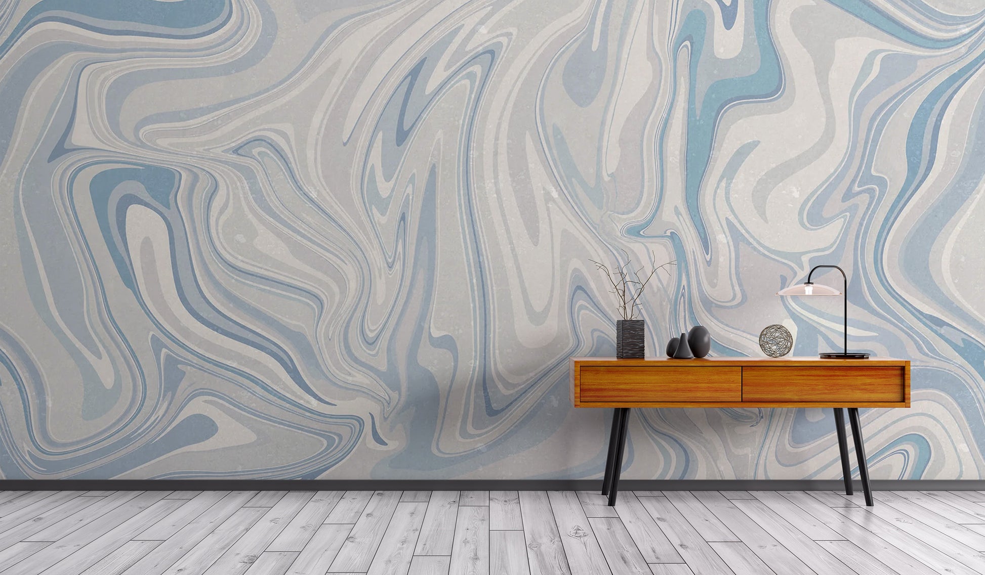 Misty Blue Klint Wallpaper for stylish interiors