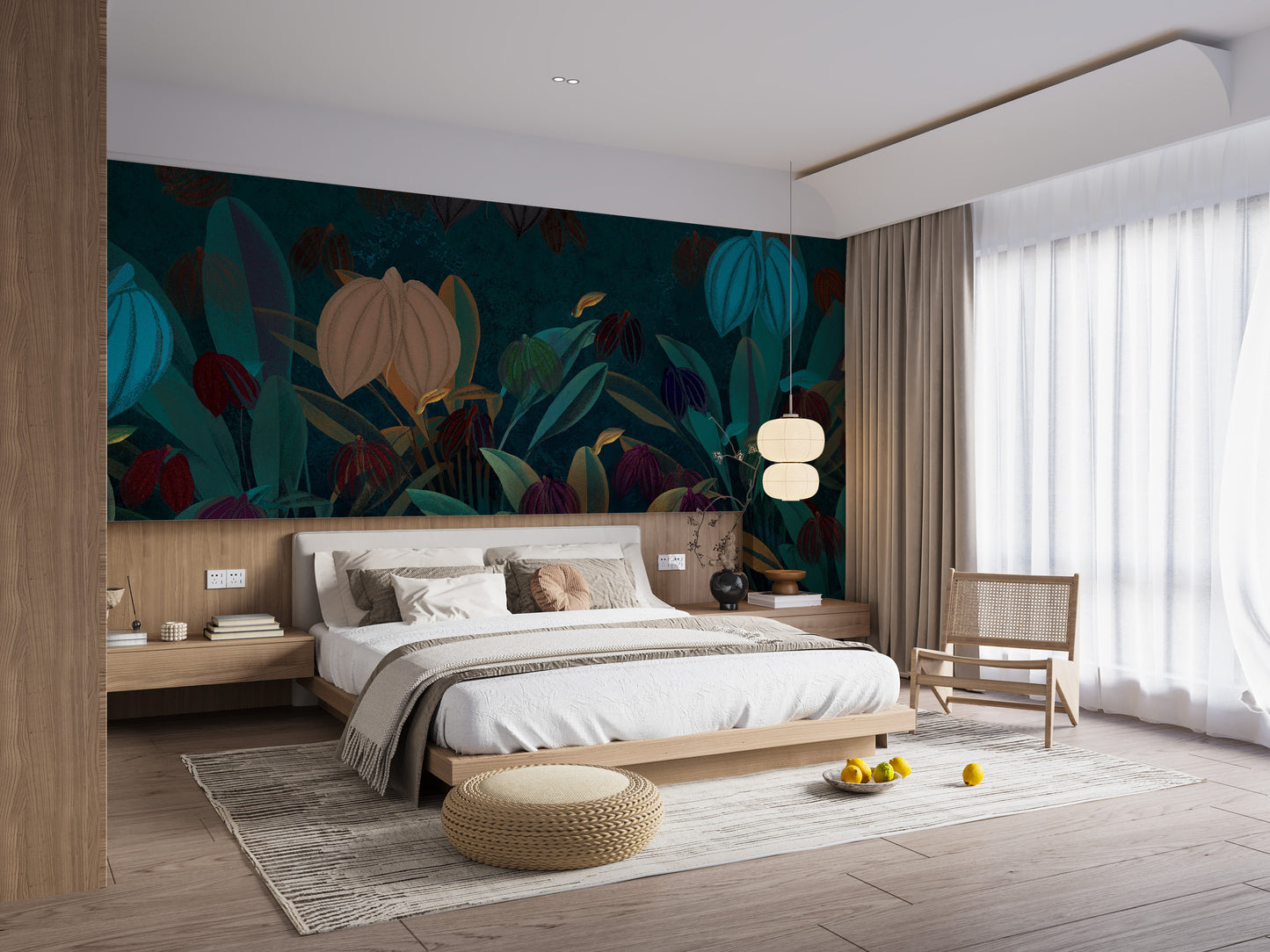 Colourful Botanical Wallpaper Mural - Giffywalls