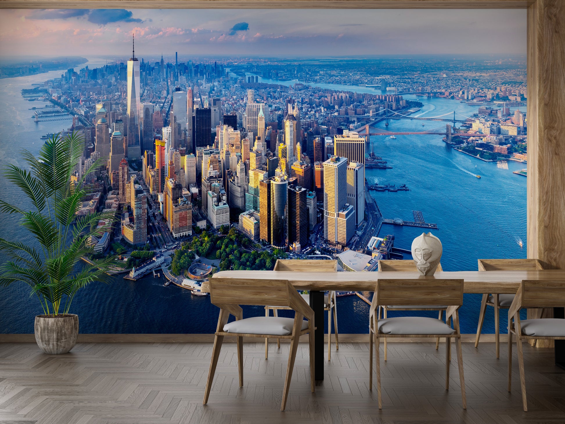 Luxury Manhattan skyline wallpaper for urban decor