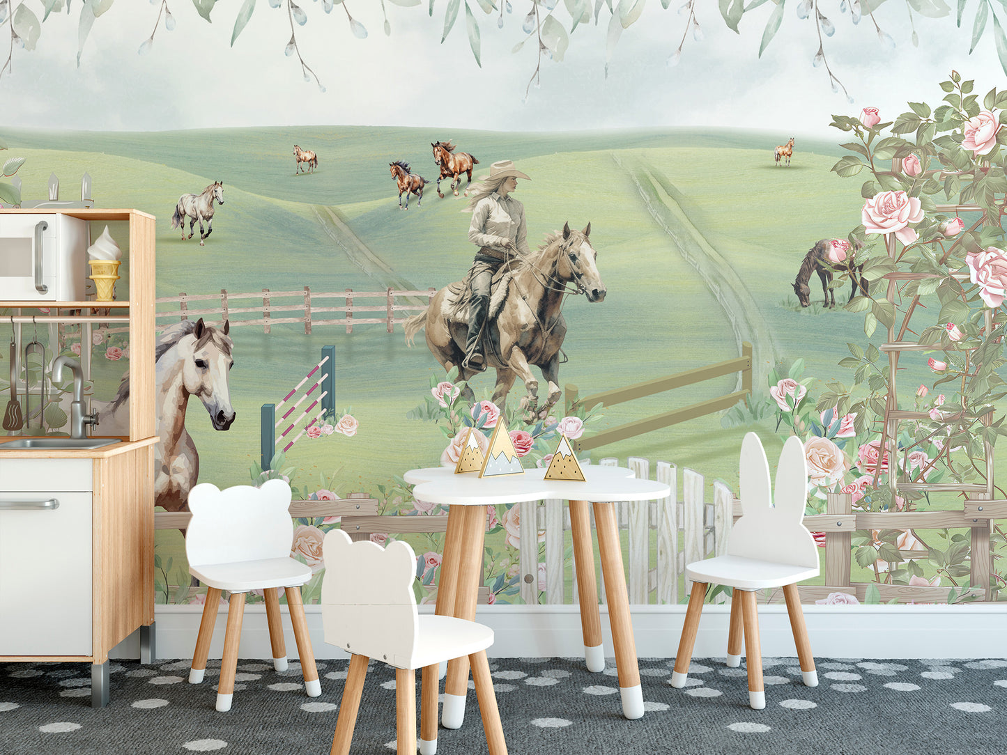 Pastoral Pony Playland Wall Mural