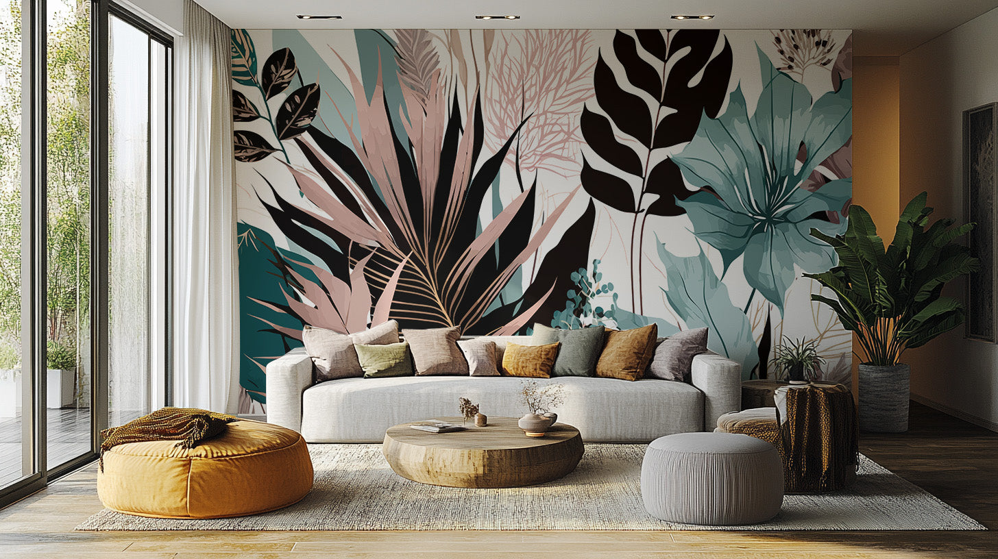 Elegant floral wall decor with exotic blooms