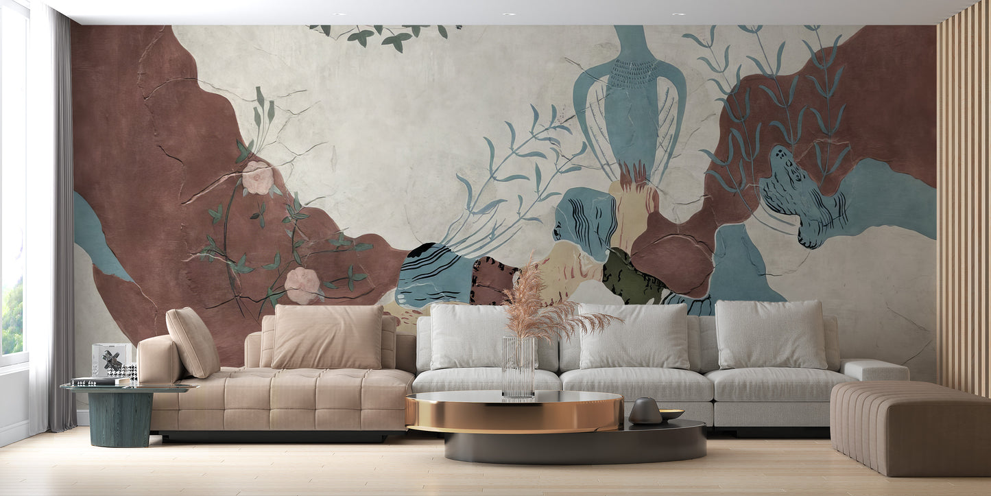 Whimsical bird paradise wallpaper for rooms