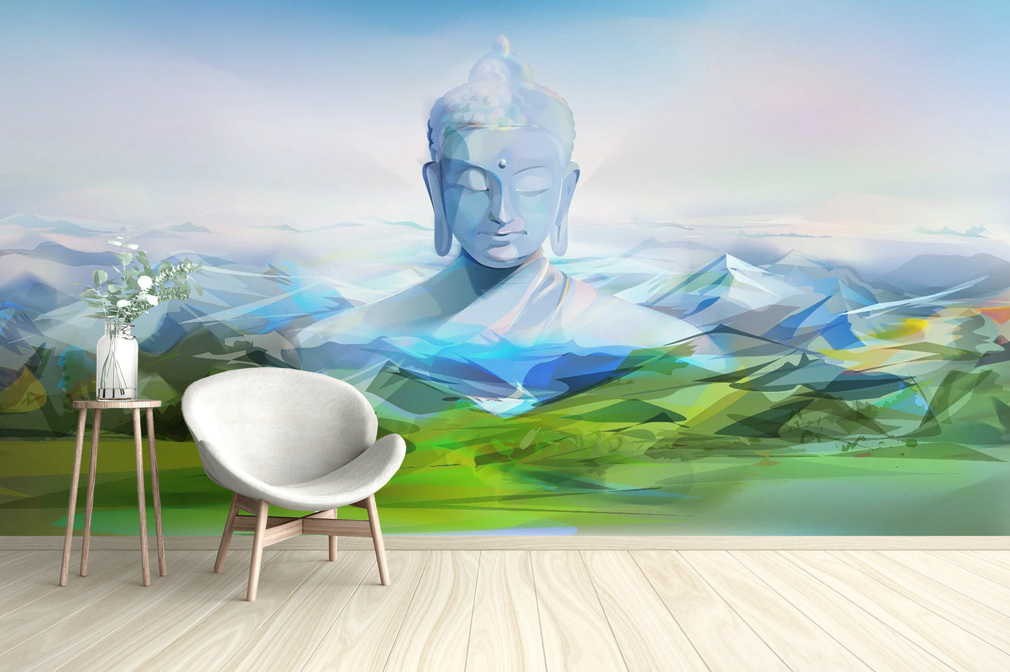 Calming Buddha Mountain Wallpaper Mural