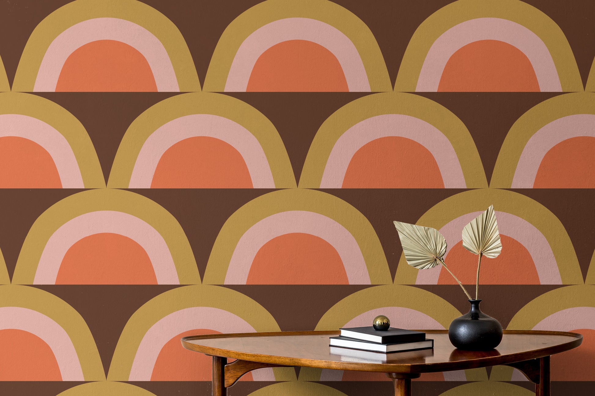 Mid-century modern rainbow wall design
