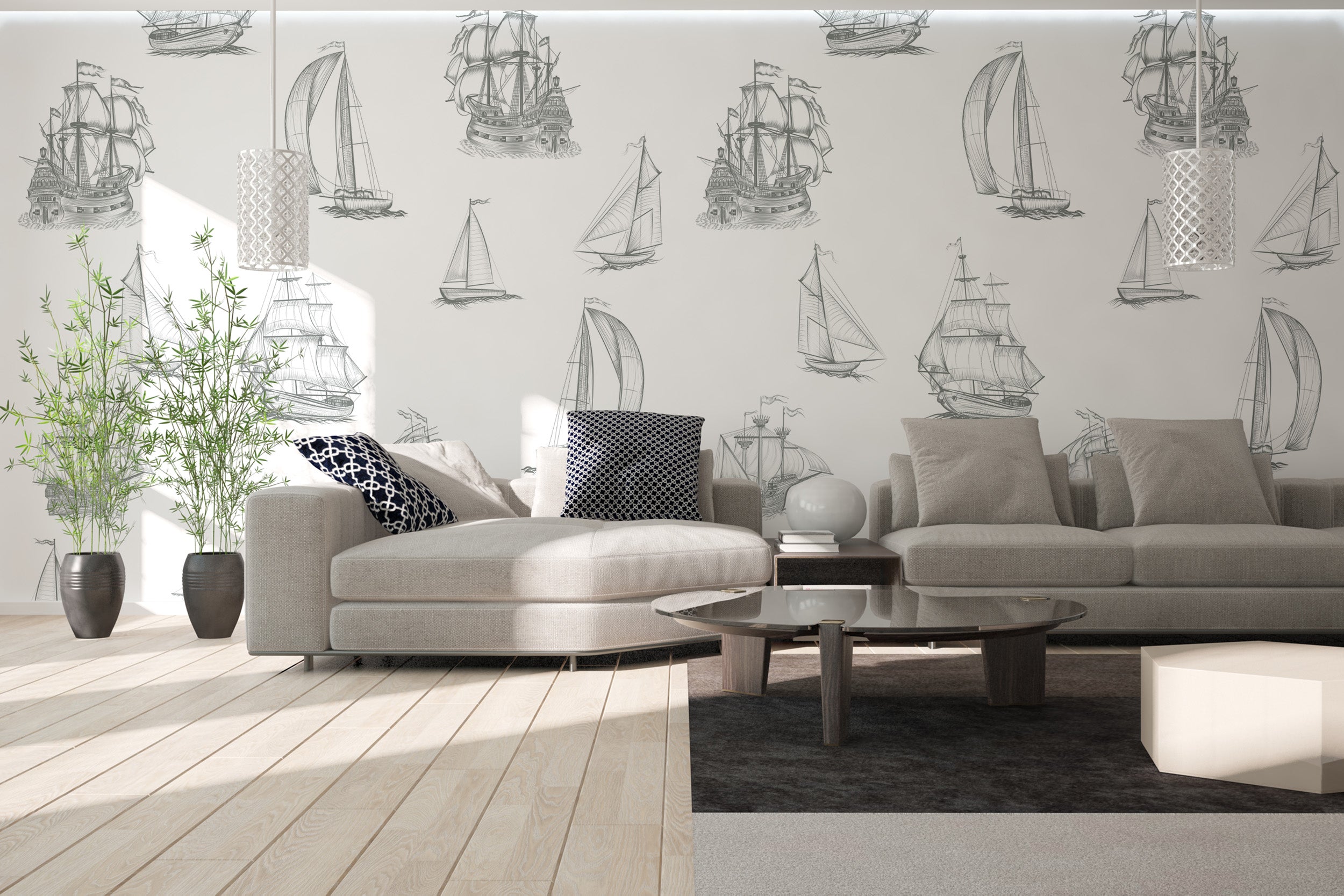 Old World Sailing wallpaper for decor