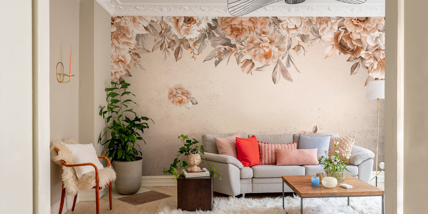 Peach Blossom Elegance Wallpaper mural elegance