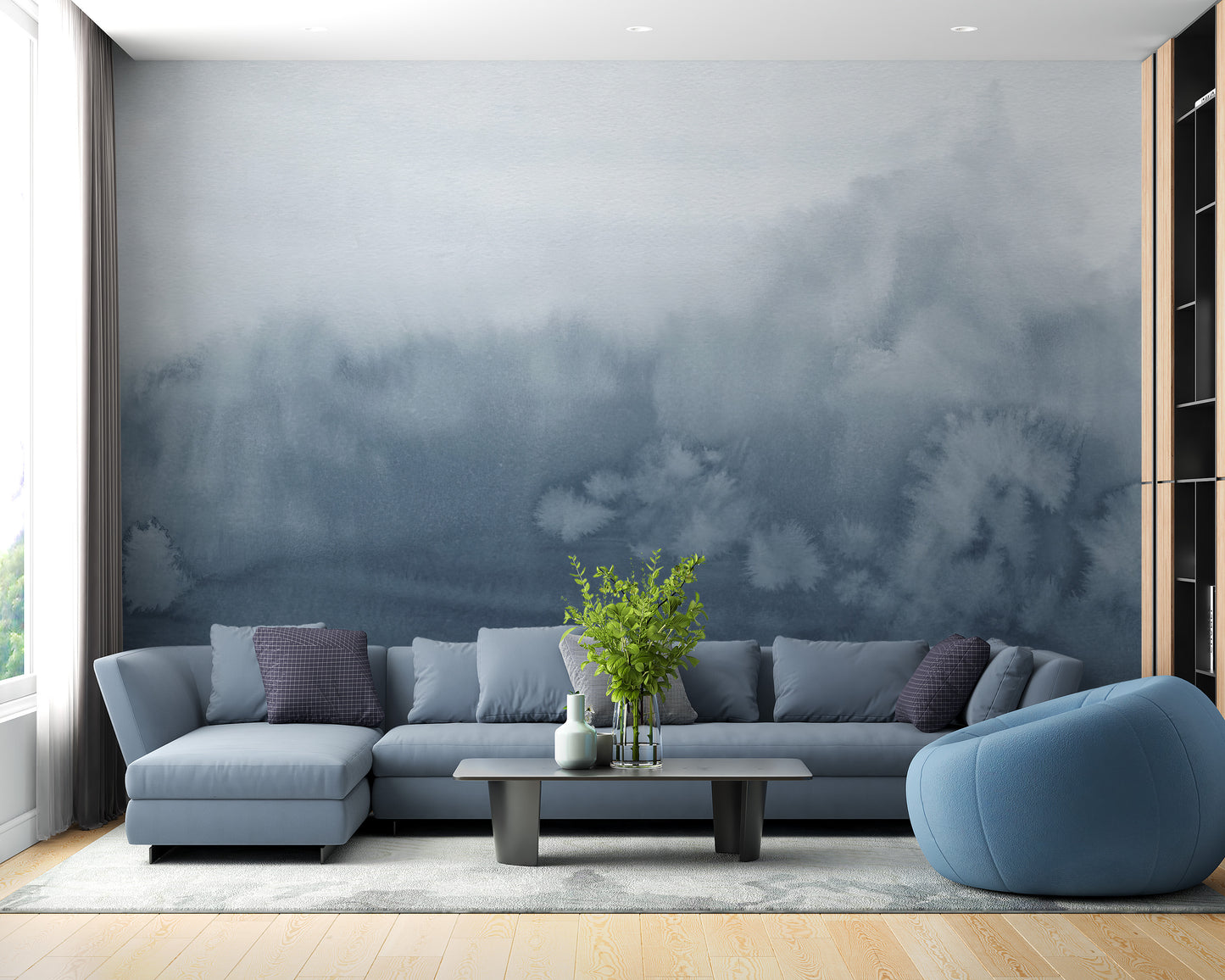 Blue Tone Ombre Wall Mural