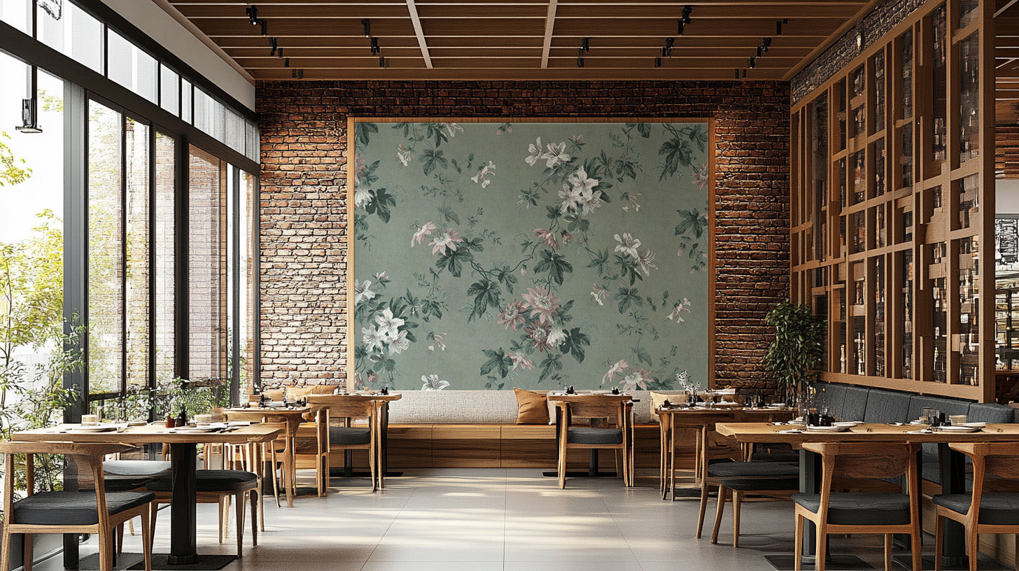 Sophisticated chinoiserie mural for elegant interiors