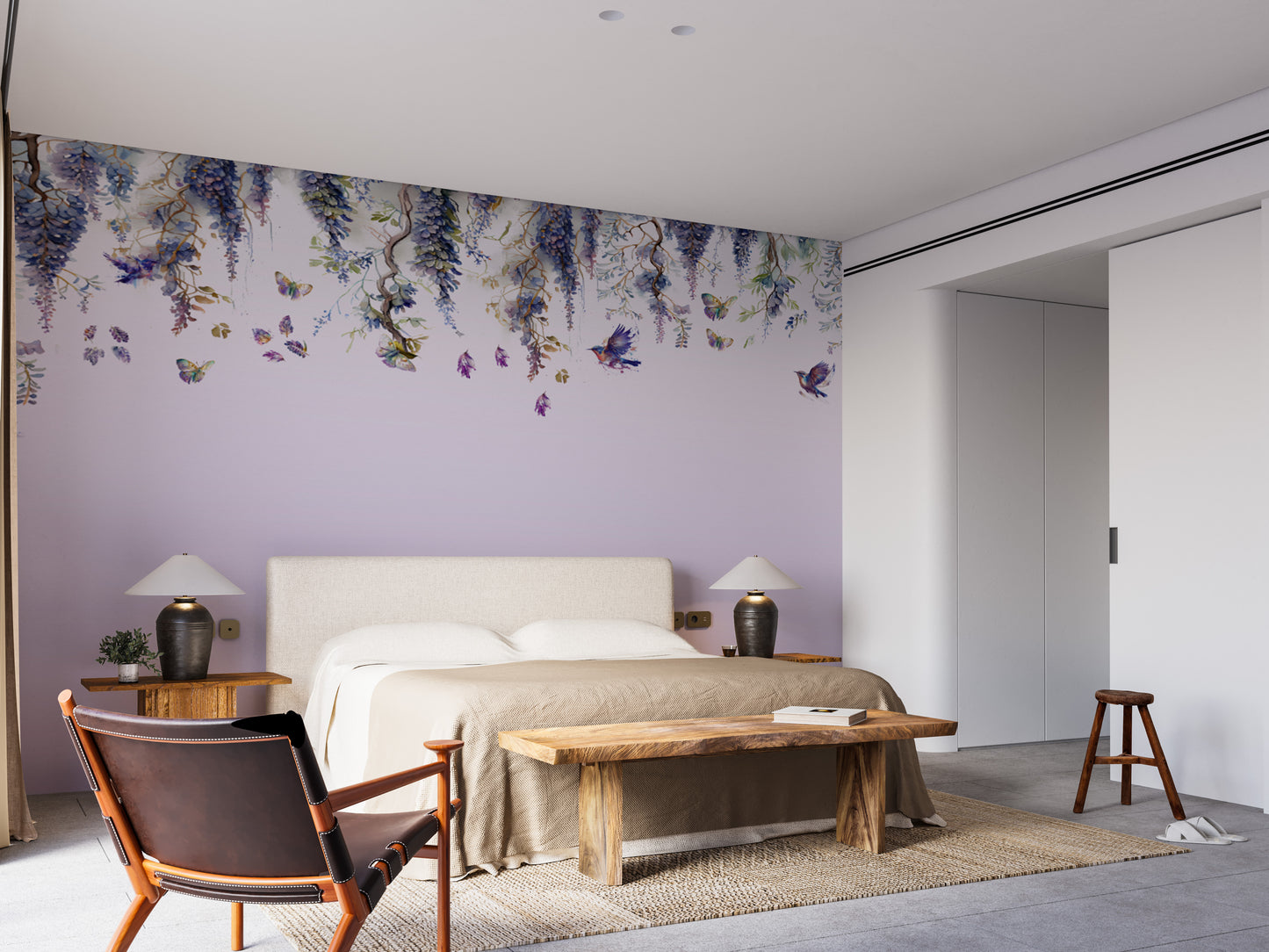 Wisteria Romance Purple Wallpaper Murals