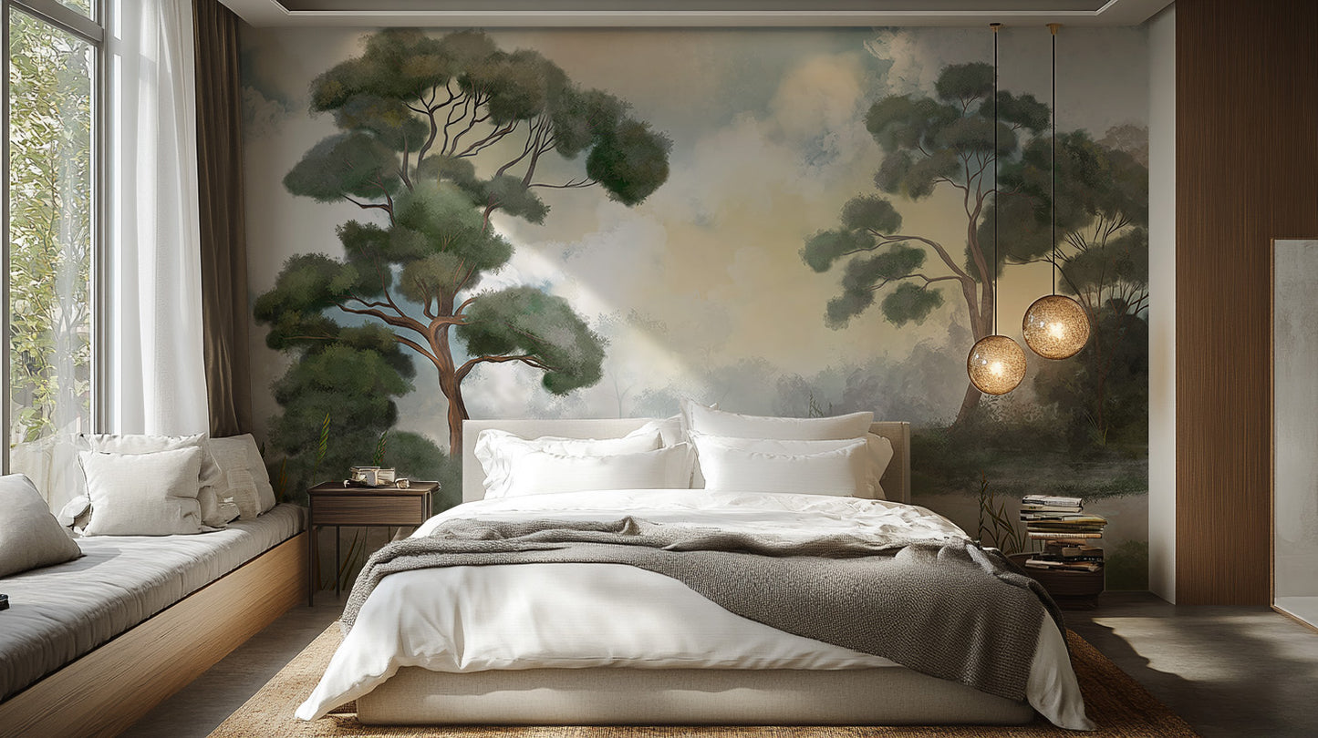 Enduring woodland-themed wallpaper for interiors