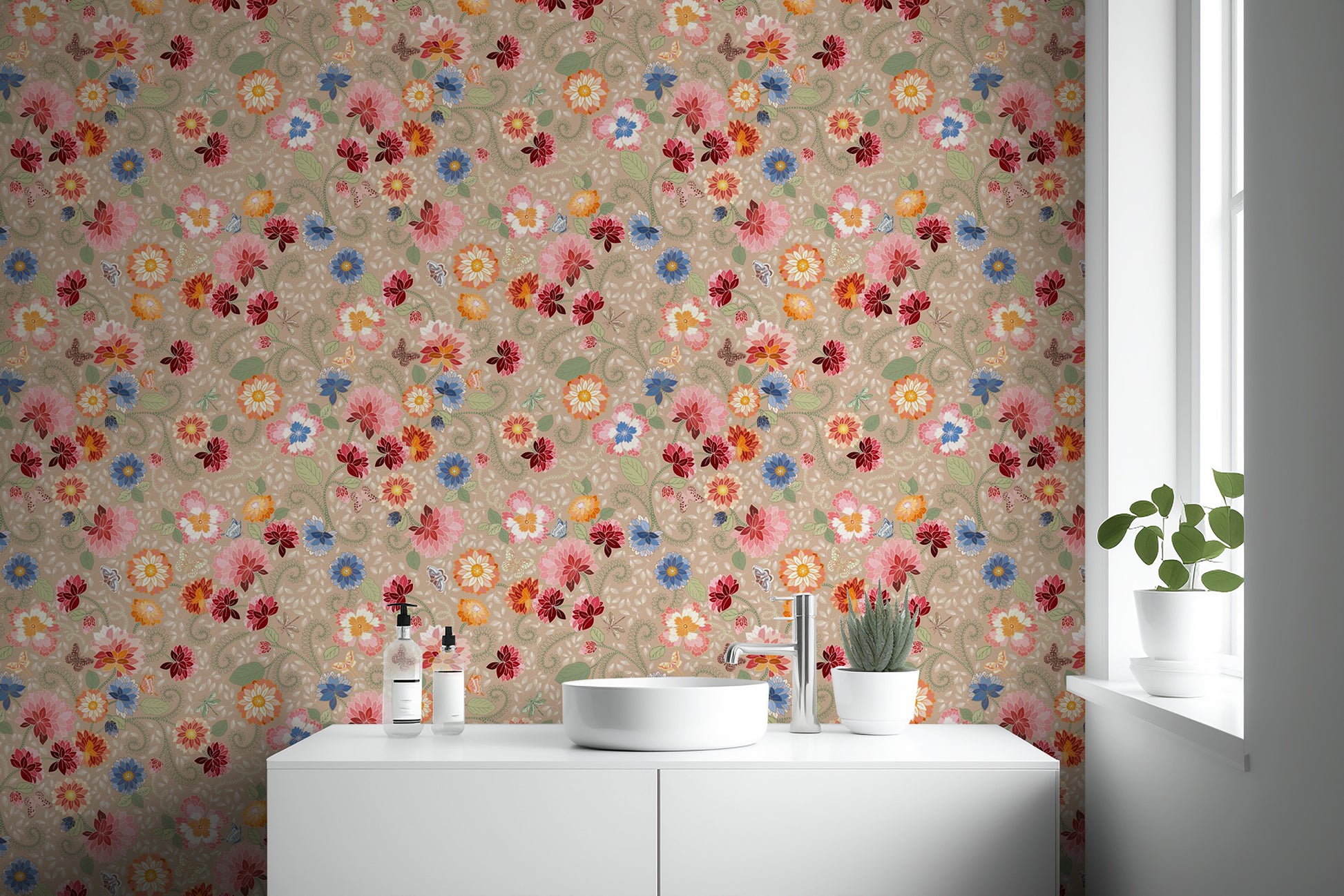 Chic floral wallpaper with Provence charm