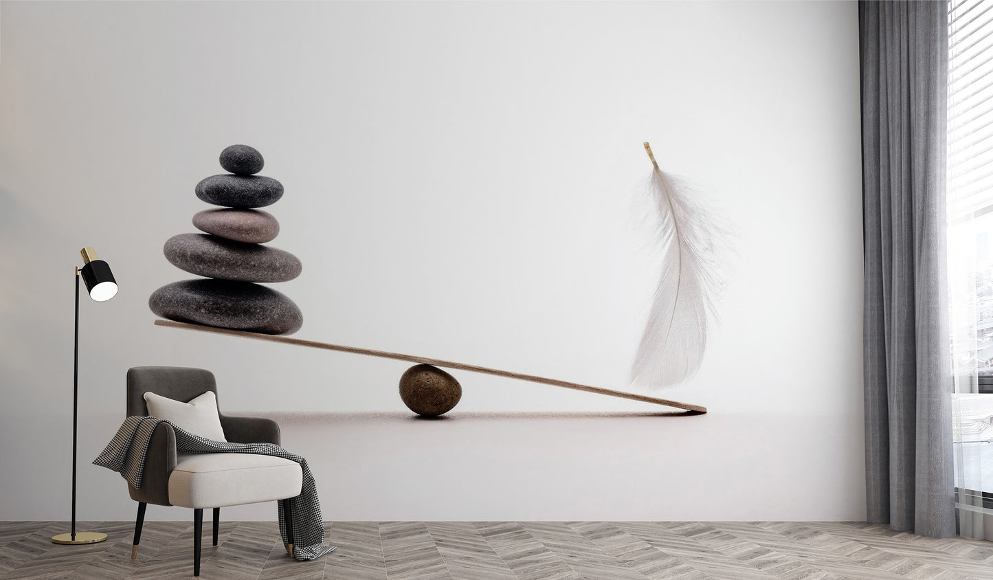 Spa Stones Plume Wallpaper Mural