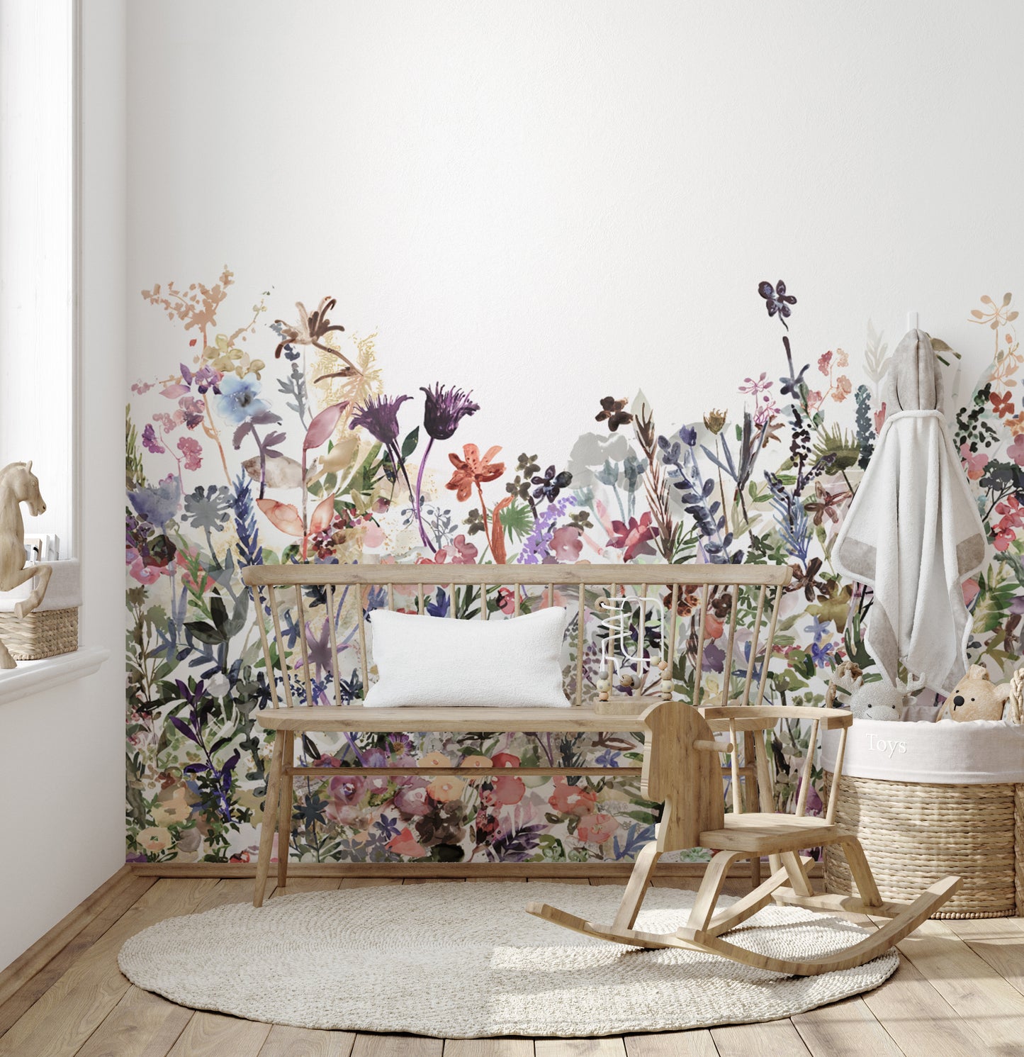 Blooming Meadow Accent Wallpaper
