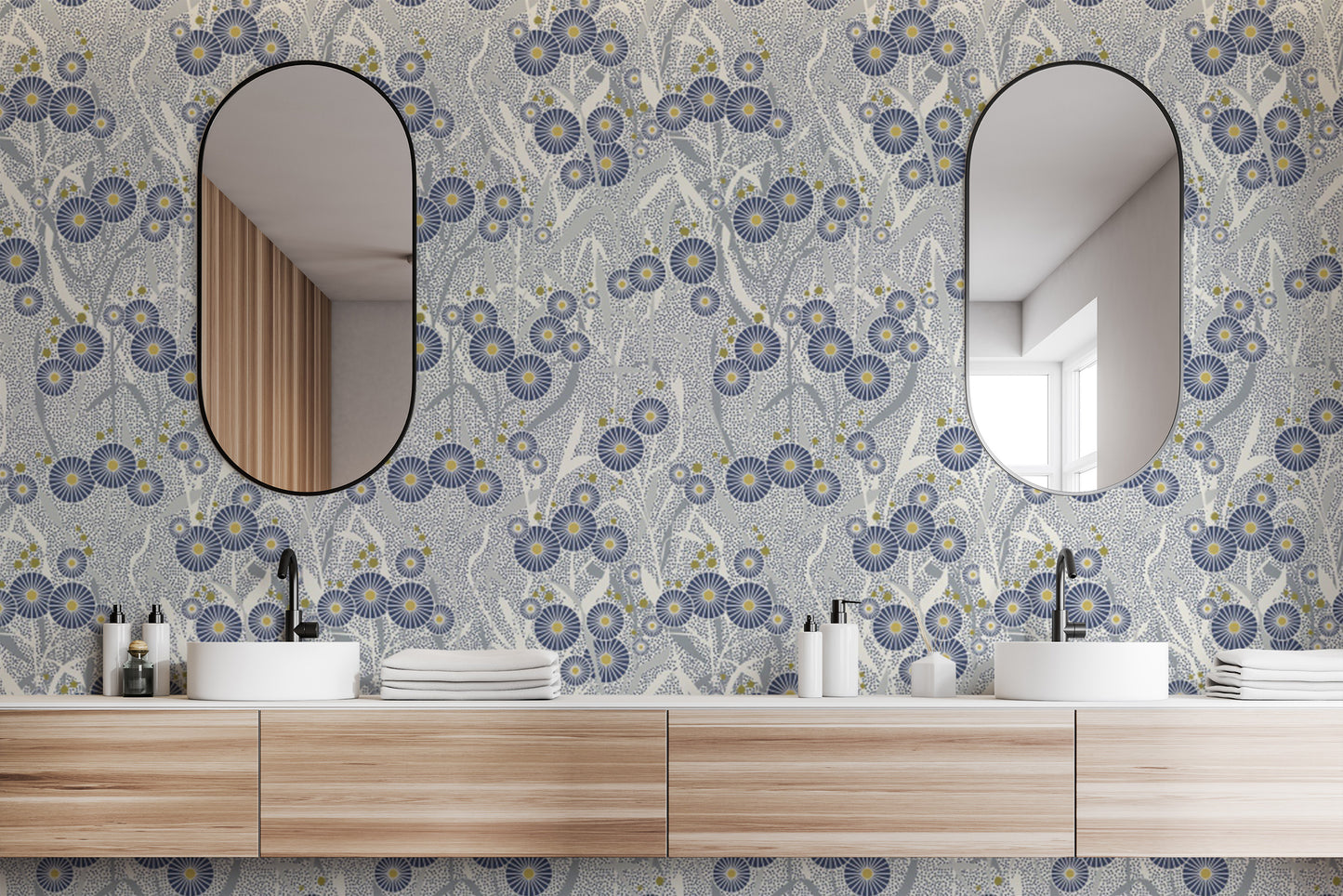 Easy-to-apply Nordic petals stick-on wallpaper