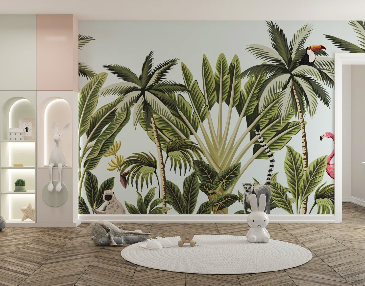 Tropical Plants & Animals Wallpaper Mural