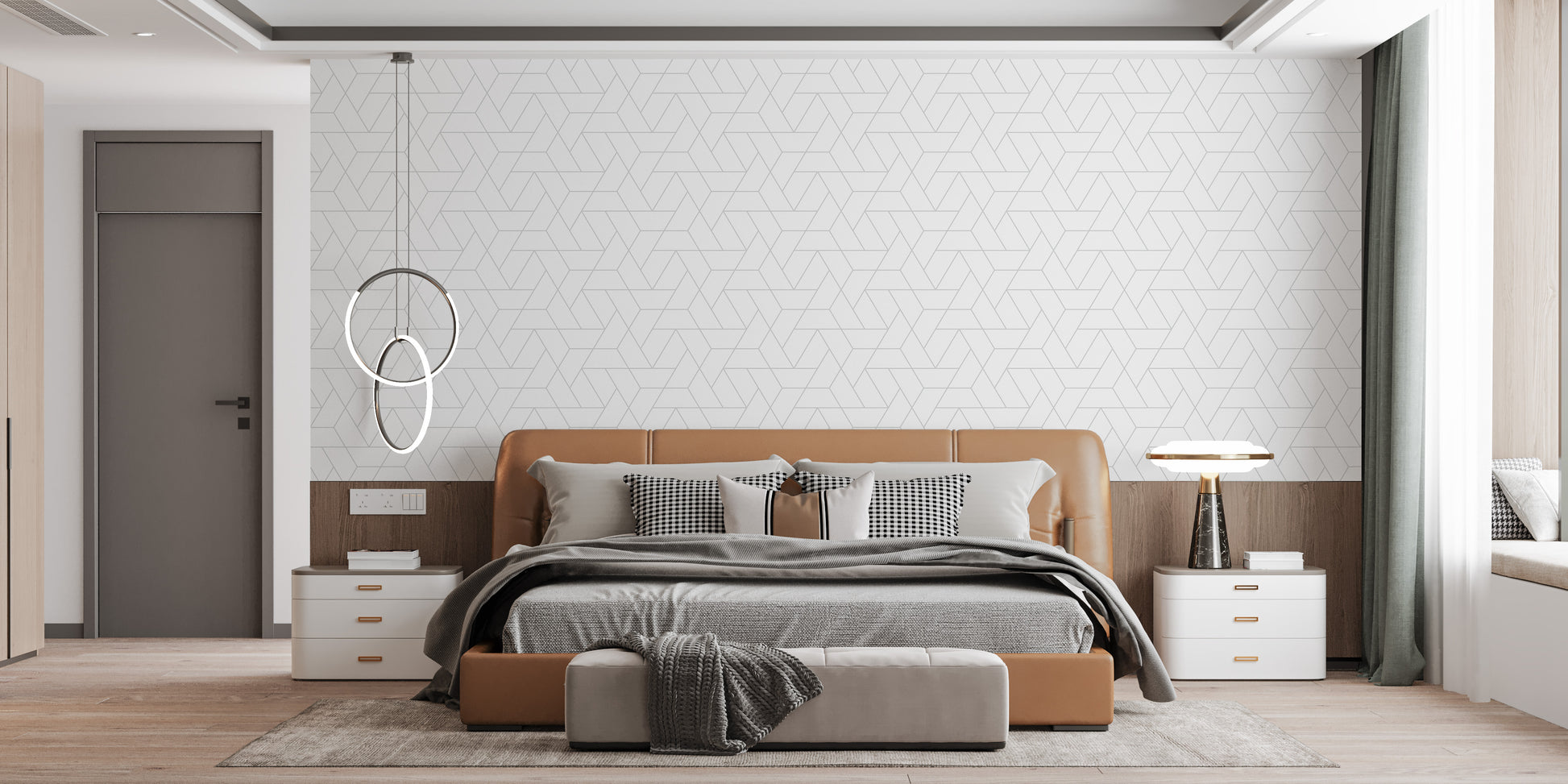 Minimalist geometric wallpaper for walls