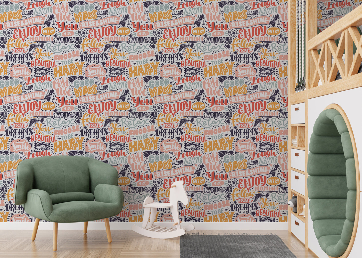 Uplifting words wallpaper mural for walls
