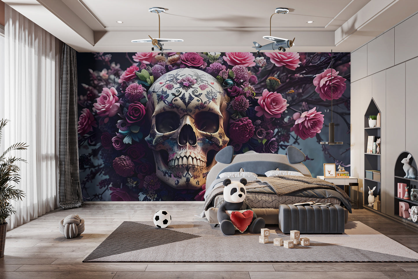 Floral Skull Halloween Wallpaper - Giffywalls