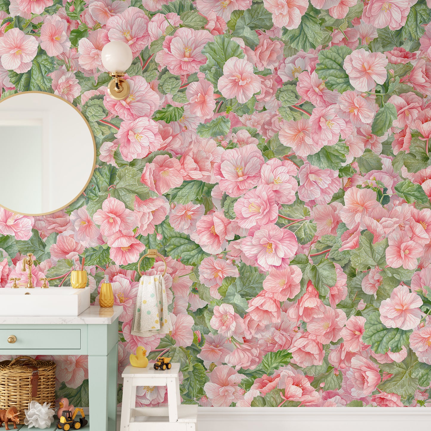 Pink Begonia Flower Wallpaper Murals