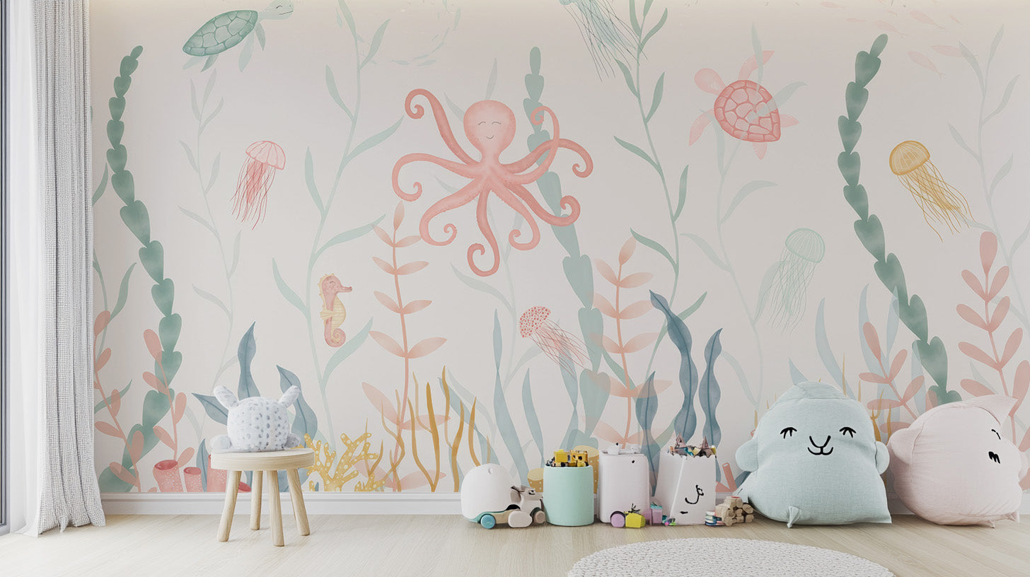 Pastel Marine Symphony Mural - Giffywalls