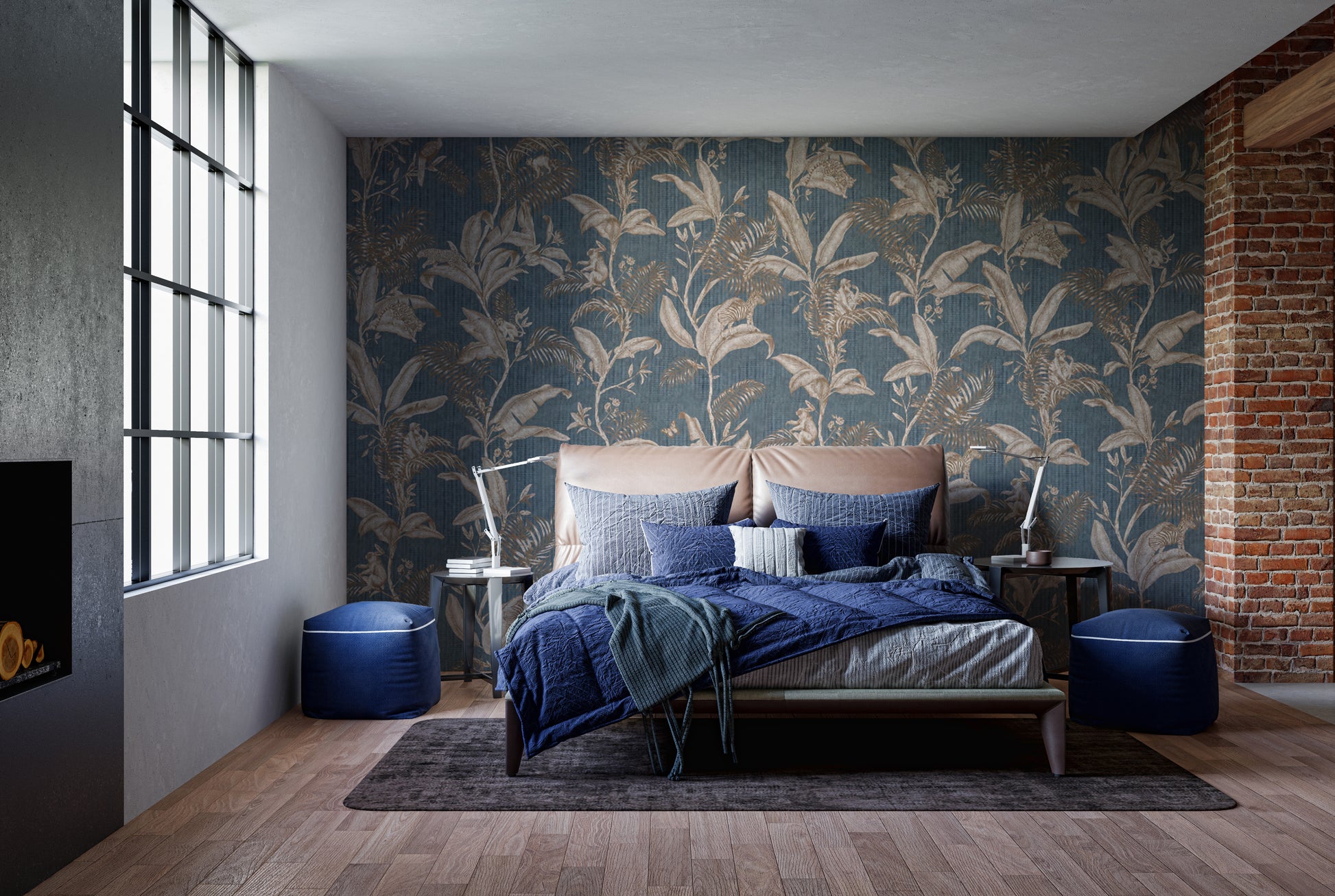 Tropical paradise captured in a bold Darwinian wallpaper mural.
