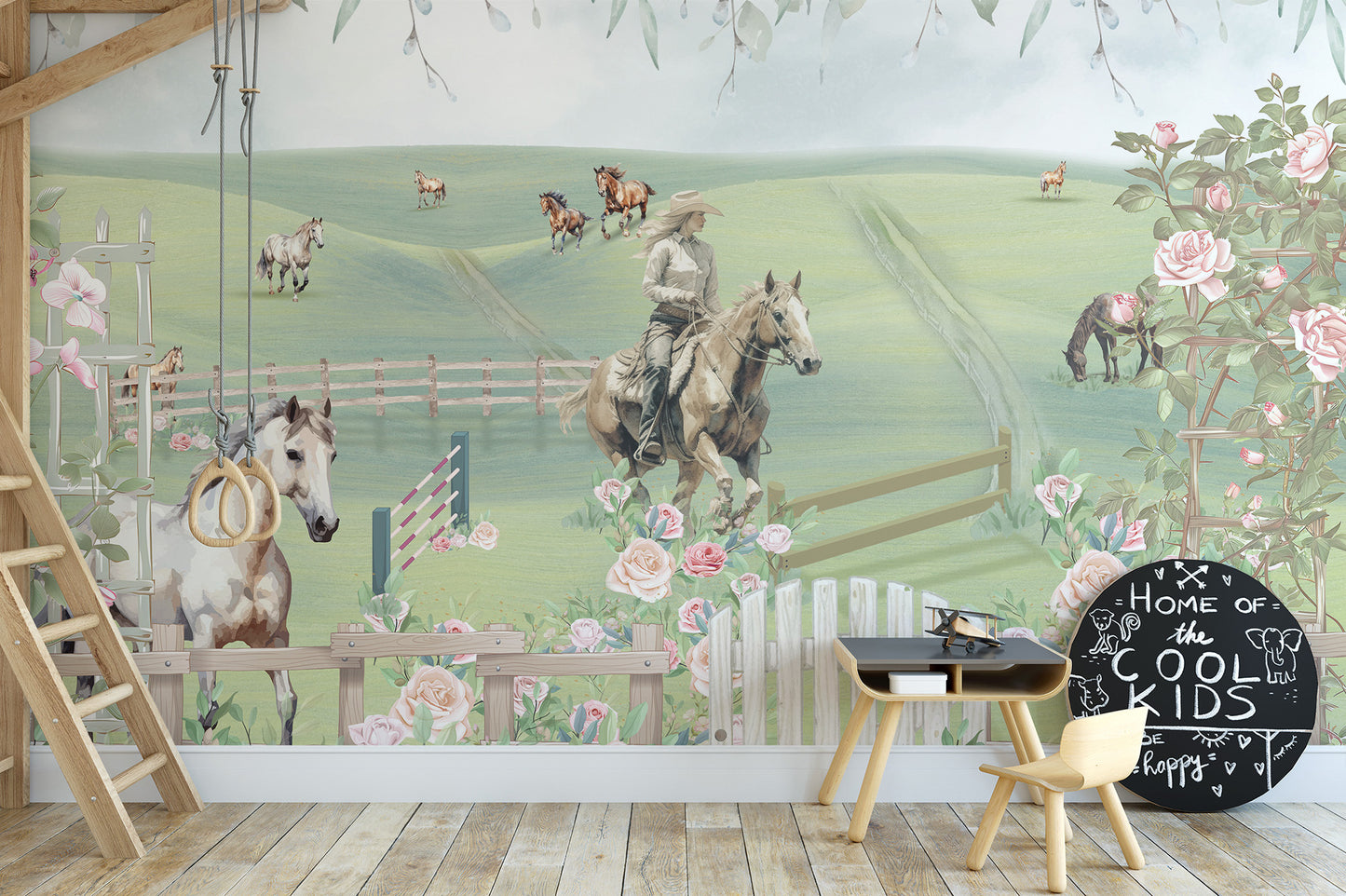 Pastoral Pony Playland Wall Mural