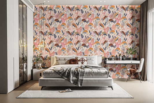 Elegant Crane Dance Wallpaper Mural
