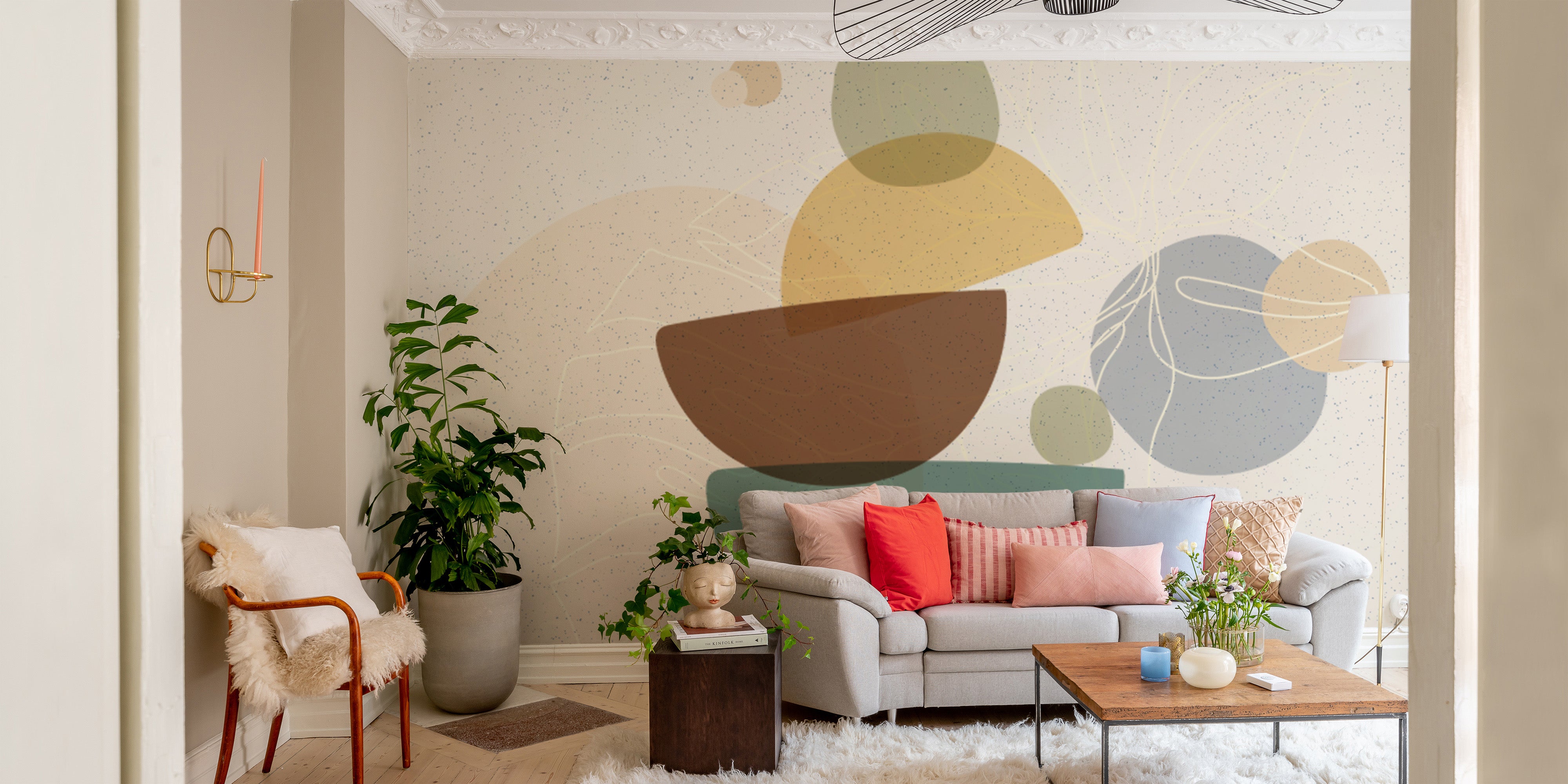 Zen-inspired Modern Abstract Wall Mural for walls