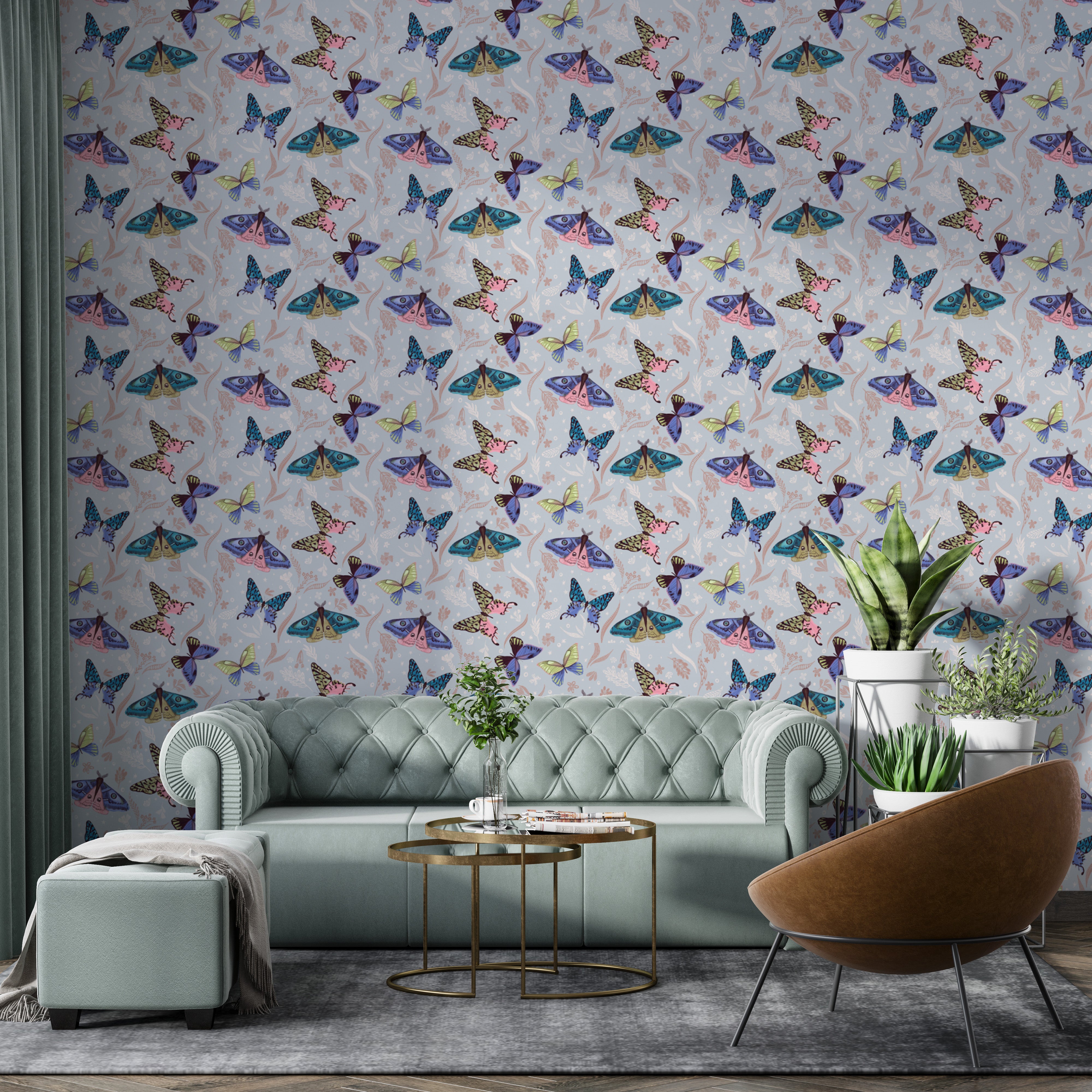 Elegant butterfly wallpaper featuring intricate colorful details.
