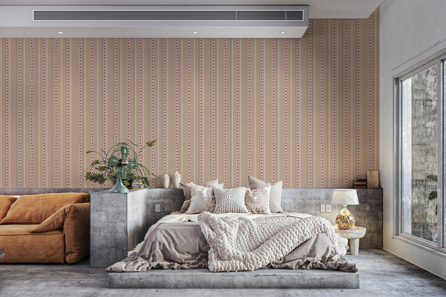 Subtle tan tickle streaks for cozy walls