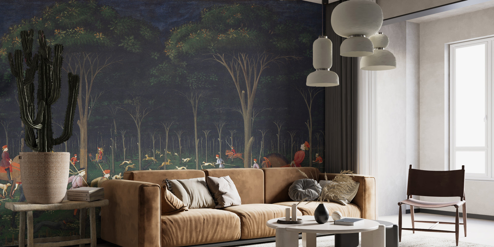 Hunting expedition wallpaper mural design
