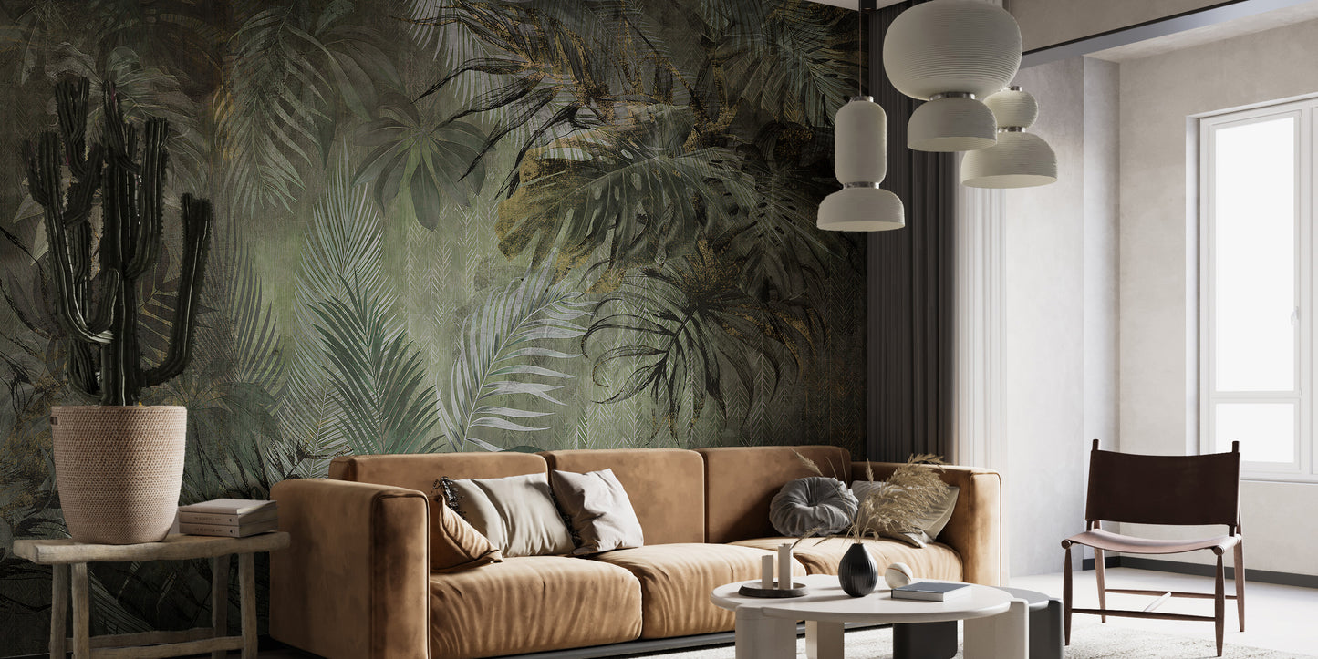 Lush Green Jungle Symphony Wallpaper Mural