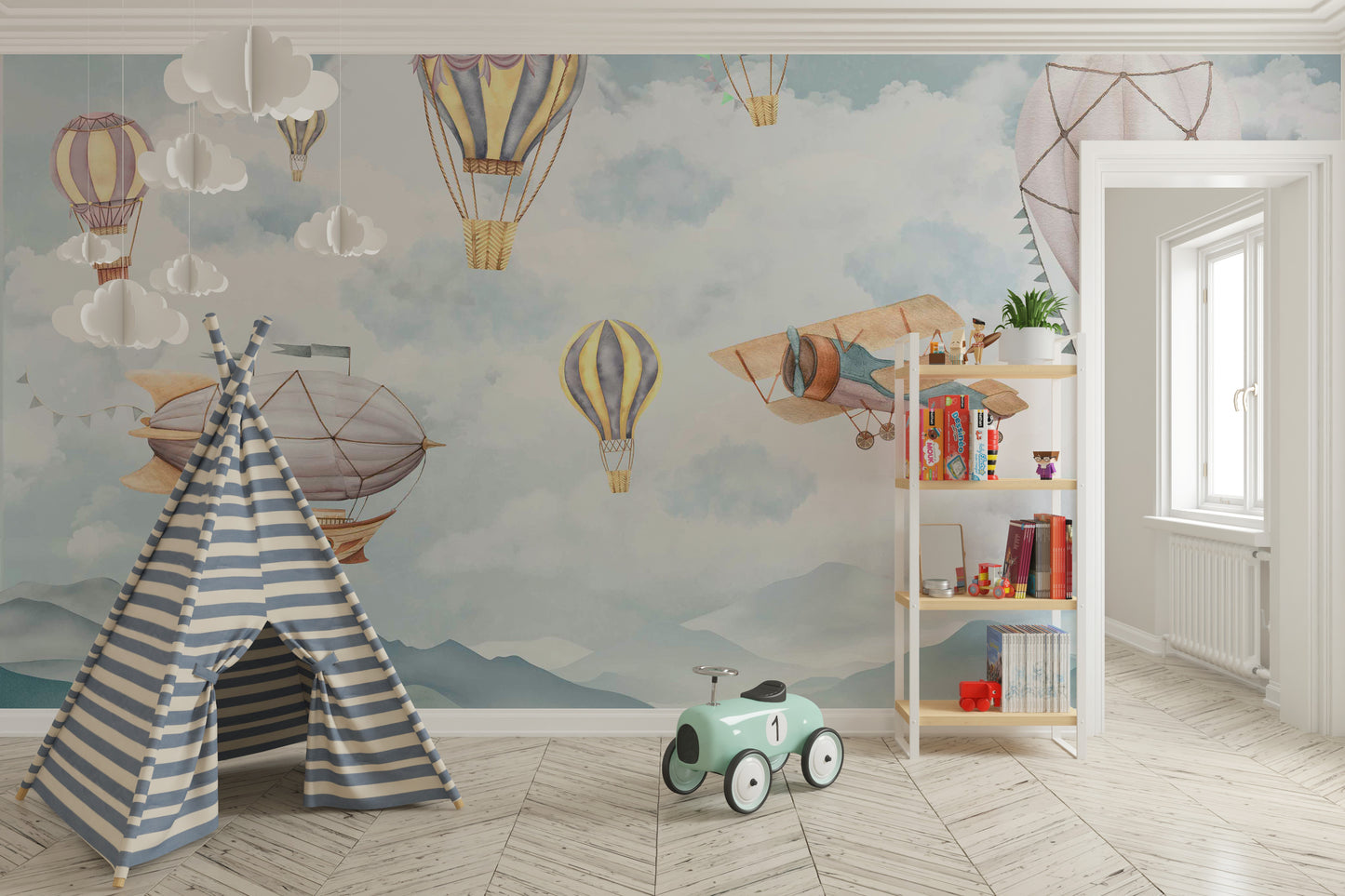 Cloud Drifter Airships Wall Mural