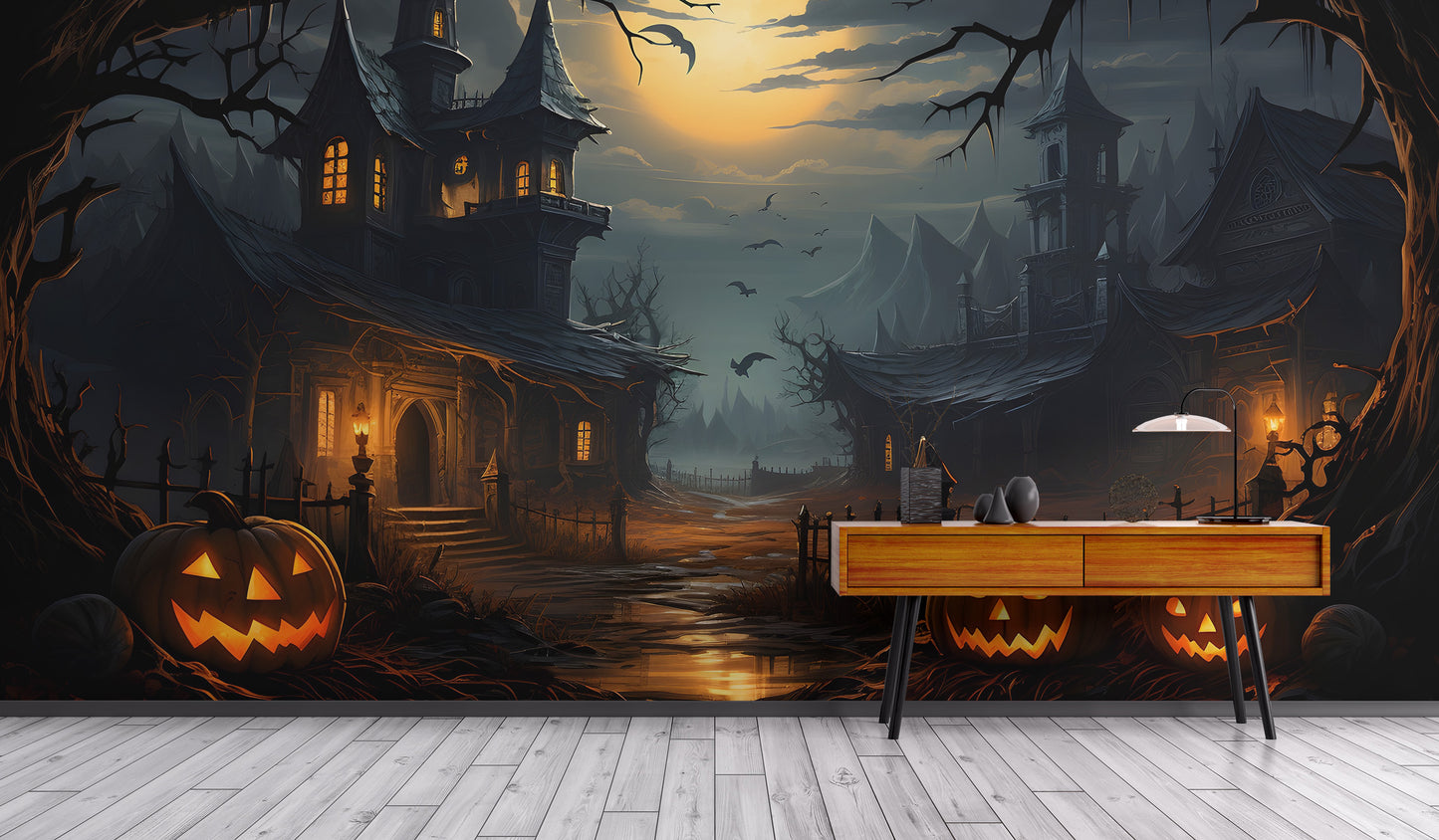 Spooky Haunted House Wallpaper Mural