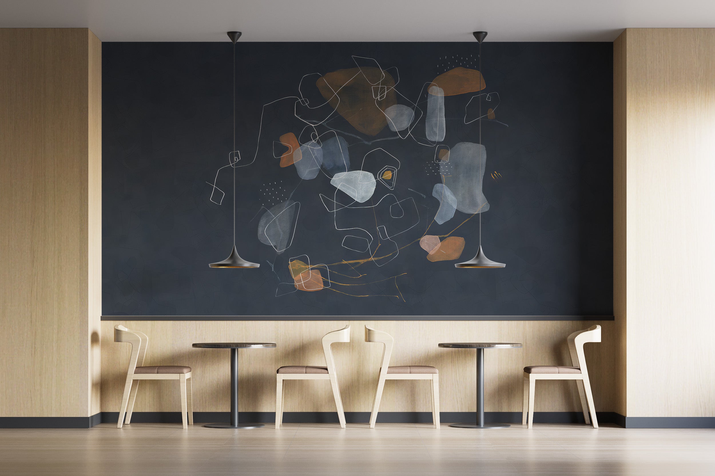 Modern cosmic rhythm wallpaper mural for walls