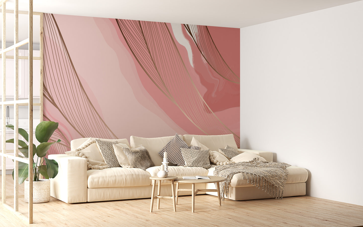 Luxurious Pink Gold Marble Wallpaper Murals