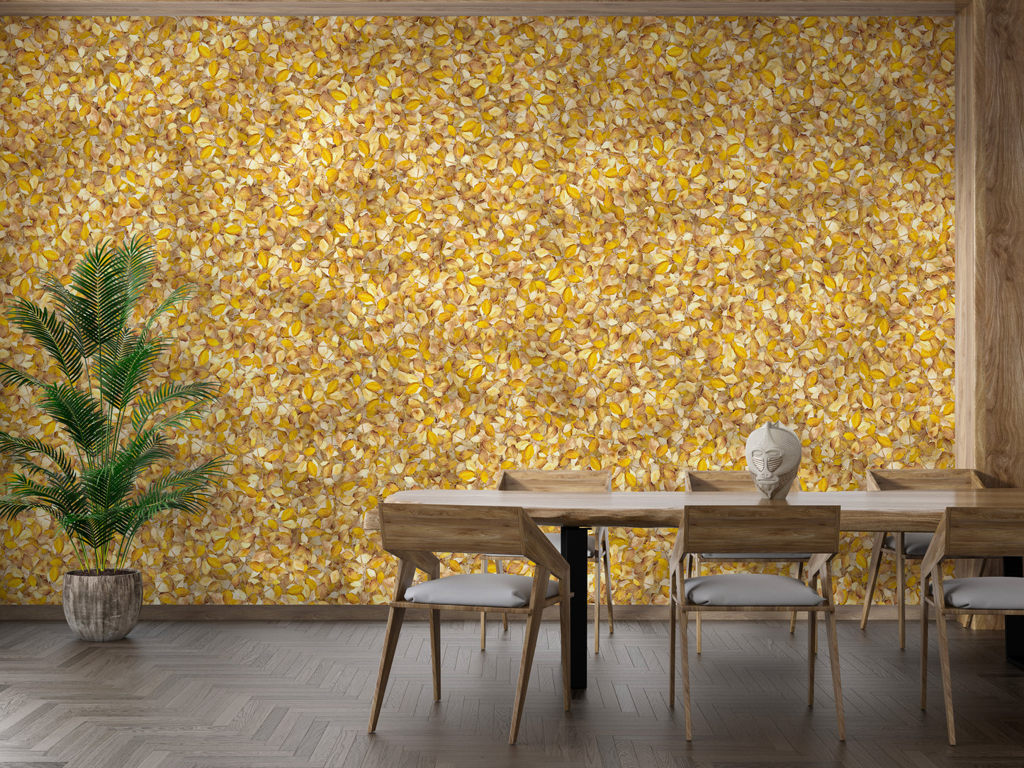 Watercolor Yellow Leaves Wallpaper Murals